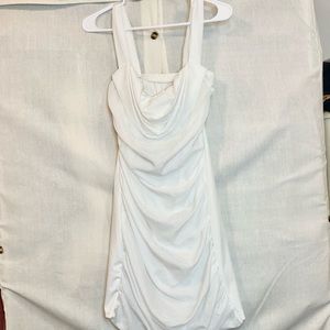 White off shoulder elegant white dress with shine and glitter